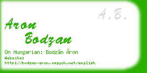 aron bodzan business card